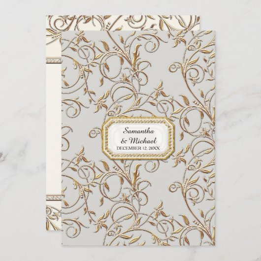 Invitation Glam Old Hollywood Regency Black Tie Lavender (Devant / Derrière)