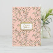 Invitation Glam Old Hollywood Regency Couples Rose Douche Cou (Debout devant)