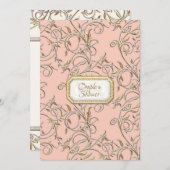 Invitation Glam Old Hollywood Regency Couples Rose Douche Cou (Devant / Derrière)