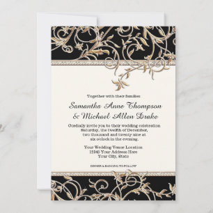 Invitation Glam Old Hollywood Regency Cravate noire événement