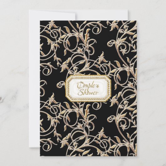 Invitation Glam Old Hollywood Regency Gold Couples Douche (Devant)