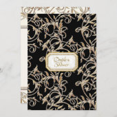 Invitation Glam Old Hollywood Regency Gold Couples Douche (Devant / Derrière)