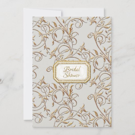 Invitation Glam Old Hollywood Regency Grey Fête des mariées (Devant)