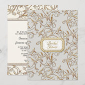 Invitation Glam Old Hollywood Regency Grey Fête des mariées (Devant / Derrière)