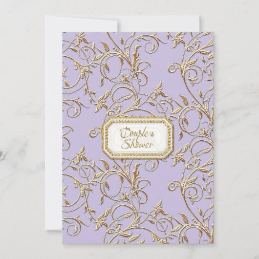 Invitation Glam Old Hollywood Regency Lilac Couples Douche (Devant)