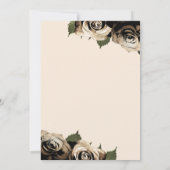 Invitation Glam or Floral Roses Élégant ivoire chic Mariage (Dos)