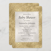 Invitation Glam or Glitzy Parties scintillant Baby shower léo (Devant / Derrière)