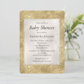 Invitation Glam or Glitzy Parties scintillant Baby shower léo (Debout devant)