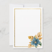 Invitation Glam or marine bleu vert floral Rehearsal Dîner (Dos)