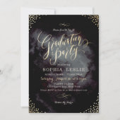 Invitation Glam partie de graduation de calligraphie en or no (Devant)