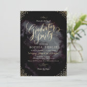 Invitation Glam partie de graduation de calligraphie en or no (Debout devant)