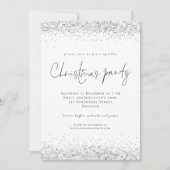 Invitation Glam Parties scintillant en argent Script fête de  (Devant)