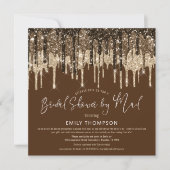 Invitation Glam Parties scintillant  Gold Brown Fête des mari (Devant)