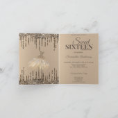 Invitation Glam Parties scintillant or étincelle douce 16 fêt (Intérieur)