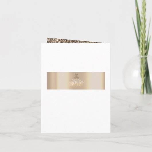 Invitation Glam Parties scintillant or étincelle douce 16 fêt (Dos)