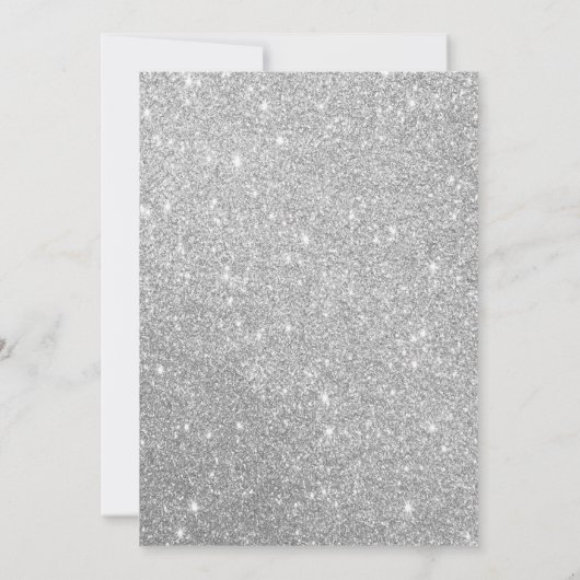 Invitation Glam Pastel Rose Rose Or Parties scintillant argen (Dos)