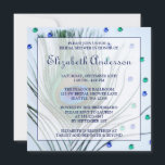 Invitation Glam Peacock Plumes Fête des mariées bleue<br><div class="desc">Invitation vos invités dans le style avec cette plumes de paon glamour et bijoux invitation à la douche nuptiale. Customisez facilement avec les détails de votre fête !</div>