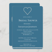 Invitation Glam Pearls Bijoux Fête des mariées bleue (Devant / Derrière)