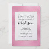 Invitation Glam Pink Ombre Anniversaire (Devant)