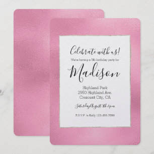 Invitation Glam Pink Ombre Anniversaire