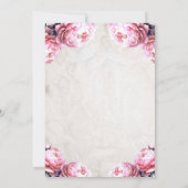 Invitation Glam Pink Peony Flowers Vintage Mariage rustique (Dos)