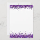 Invitation Glam Purple Parties scintillant Noël Blanc (Dos)