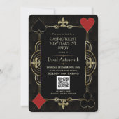 Invitation Glam QR Code Vegas Casino Nuit Nouvel An Réveillon (Devant)