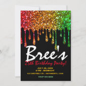 Invitation Glam Rasta Rainbow Parties scintillant Drivers Par (Devant)