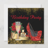 Invitation Glam Red High talon Chaussure fête d'anniversaire (Devant)