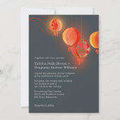 Invitation Glam Red Lanternes Mariage gris charbon (Dos)