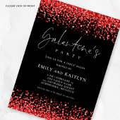Invitation Glam Red Parties scintillant Frontières Black Gale