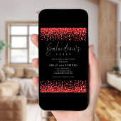 Invitation Glam Red Parties scintillant Frontières Black Gale