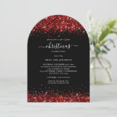 Invitation Glam Red Parties scintillant Noël Party Black Arch (Debout devant)