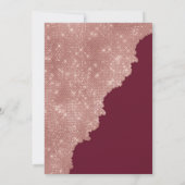 Invitation Glam Red Rose Gold Parties scintillant Couleur Blo (Dos)