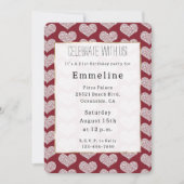 Invitation Glam Red White Hearts (Devant)