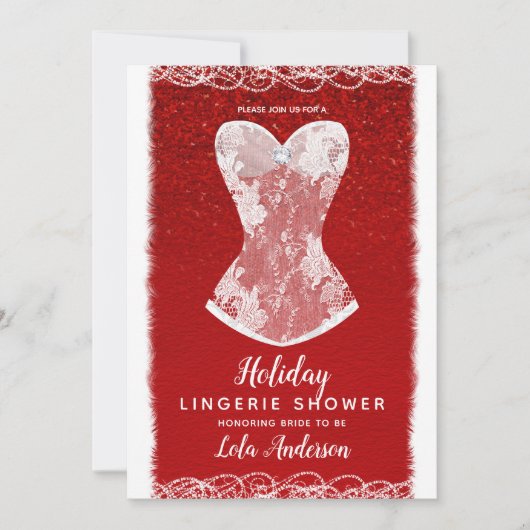 Invitation Glam Red & White Holiday Lingerie ShowParty (Devant)