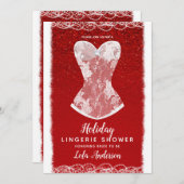 Invitation Glam Red & White Holiday Lingerie ShowParty (Devant / Derrière)