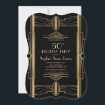Invitation Glam Roaring 20's Great Gatsby 50th Birthday Party<br><div class="desc">Glamour, romantique et élégant Charm Roaring 20's Great Gatsby conception carte, inspirée par le glamour des années 1920, glitz, vieux Hollywood et The Great Gatsby. Il est également disponible en blanc. Utilisez l'outil Personnaliser pour ajouter vos informations. Pour plus d'informations, visitez s'il vous plaît, mon Charm Roaring 20's Great Gatsby...</div>