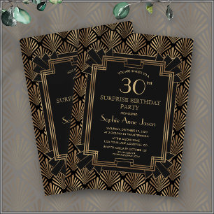 Invitation Glam Roaring 20's Great Gatsby Art Déco Anniversai