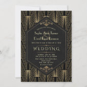 Invitation Glam Roaring 20s Great Gatsby Art Deco Wedding (Devant)