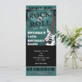Invitation Glam Rock N Roll Star Billet d'anniversaire VIP Pa (Debout devant)
