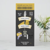 Invitation Glam Rock Rock ’n’ Roll Wedding Ticket (Debout devant)