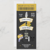 Invitation Glam Rock Rock ’n’ Roll Wedding Ticket (Devant)