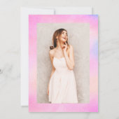 Invitation Glam rose arc-en-ciel holographique script chic Sw (Dos)