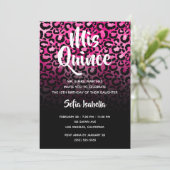 Invitation Glam Rose Chaud Leopard Spots Ombre Noir Mis Quinc (Debout devant)