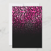 Invitation Glam Rose Chaud Leopard Spots Ombre Noir Mis Quinc (Dos)