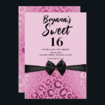 Invitation Glam rose foncé et clair Empreinte de léopard Swee<br><div class="desc">Personnaliser pour votre événement</div>