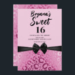 Invitation Glam rose foncé et clair Empreinte de léopard Swee<br><div class="desc">Personnaliser pour votre événement</div>