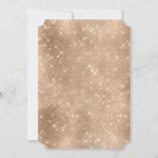 Invitation Glam Rose Gold Black Champagne Glitzy Sparky (Dos)