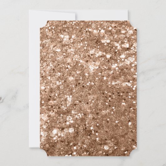 Invitation Glam Rose Gold Carrés Bridal Shower Glitter (Dos)